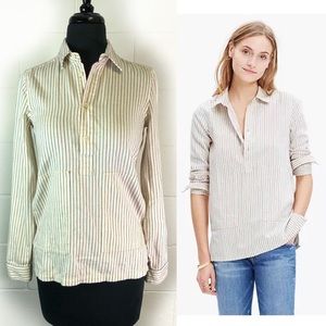 Madewell NWT Baja Leisure Cream Stripe Popover Shirt